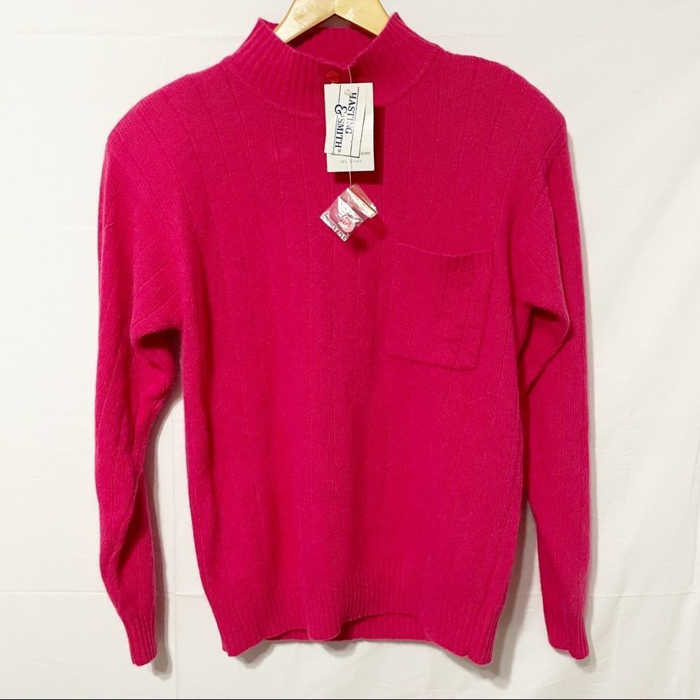 M Vintage Lambswool Angora Blend Hot Pink Sweater Deadstock